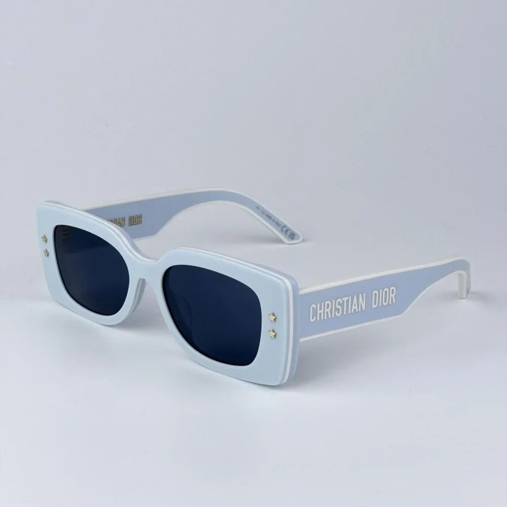 Dior DIORPACIFIC S1U 80B0 Men NEW AUTHENTIC Sunglasses Blue White Rectangle